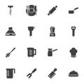 Kitchen utensils vector icons set Royalty Free Stock Photo