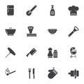 Kitchen utensils vector icons set Royalty Free Stock Photo