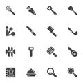 Kitchen utensils vector icons set Royalty Free Stock Photo