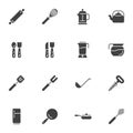 Kitchen utensils vector icons set Royalty Free Stock Photo