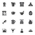 Kitchen utensils vector icons set Royalty Free Stock Photo