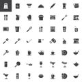 Kitchen utensils vector icons set Royalty Free Stock Photo