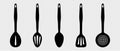 Kitchen Utensils - Vector Silhouette Set - Isolated On Transparent Background
