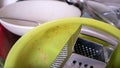 The kitchen utensils in the wash basin need to be washed. A pile of dirty dishes in the kitchen sink. Kitchen utensils need Royalty Free Stock Photo