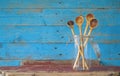 Kitchen utensils, wooden spoons Royalty Free Stock Photo