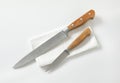 Set of two sharp pointed tip kitchen knives Royalty Free Stock Photo