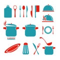 Kitchen vector icons set