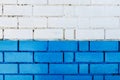 Abstract vertical modern square white brick tile wall texture background. Blue colour Royalty Free Stock Photo