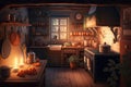 kitchen with warm, cozy lighting, filled with the smells of cooking