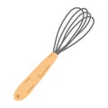 Kitchen whisk in cartoon flat style. Vector illustration of beater icon, kitchenware, culinary, pastry tools