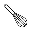 Kitchen whisk icon. Balloon whisk for mixing and whisking