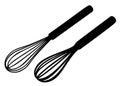 Kitchen whisks for cooking included. Royalty Free Stock Photo