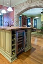 Kitchen with wine refrigerator Royalty Free Stock Photo