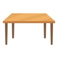 Kitchen wooden table icon cartoon vector. Shop room interior