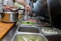 Kitchen worker prepare food