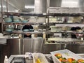 Kitchen workers working in commercial kitchen