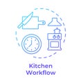 Kitchen workflow blue gradient concept icon Royalty Free Stock Photo