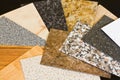 Kitchen worktop sample swatches Royalty Free Stock Photo