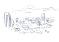 Kitchener Ontario Canada vector sketch city illustration line art