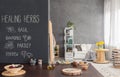 Kitchenette with big worktop Royalty Free Stock Photo