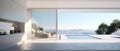 Kitchenroom and ocean view in sunrise or sunset by generate AI.