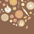 Kitchenware for baking pies. Vector illustration