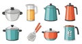 Kitchenware Collection: Pots, Kettles, and Utensils Royalty Free Stock Photo