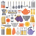 Kitchenware and Cooking Tool Flat Elements Set