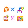 Kitchenware fork knife spoon icon logo