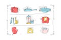 Kitchenware icons set