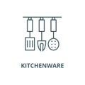 Kitchenware, kitchen accessories vector line icon, linear concept, outline sign, symbol