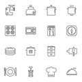 Kitchenware line icons set