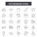 Kitchenware line icons, signs, vector set, outline illustration concept