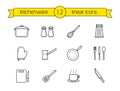 Kitchenware linear icons set Royalty Free Stock Photo