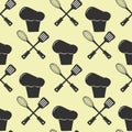 Kitchenware paper tool cooking seamless pattern bakery background