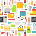 Kitchenware seamless pattern vector.