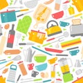 Kitchenware seamless pattern vector.