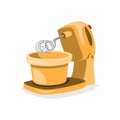 Kitchenware stand mixer, electronic food and cake maker cartoon flat illustration vector