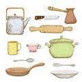 Kitchenware. Stock illustration. Royalty Free Stock Photo