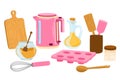 Kitchenware, utensils, household tools composition. Kitchen ware Royalty Free Stock Photo