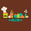 Kitchenware and utensils vector illustration.