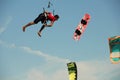 Kite boarder loses his board in mid air