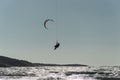 Kite boarder in Prasonisi Beache, Rhodes, Greece Royalty Free Stock Photo