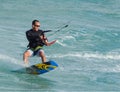Kite Boarder Shreds the Ocean Waves Royalty Free Stock Photo