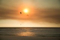 Kitesurfers On Blouberg Beach Royalty Free Stock Photo