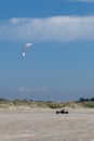 Kite buggy enjoying a windy day on the Wadden Sea island beaches of western Denmark Royalty Free Stock Photo