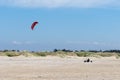 Kite buggy enjoying a windy day on the Wadden Sea island beaches of western Denmark Royalty Free Stock Photo