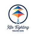 Kite fighting logo with text space for your slogan / tag line