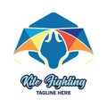 Kite fighting logo with text space for your slogan / tag line