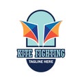 Kite fighting logo with text space for your slogan / tag line